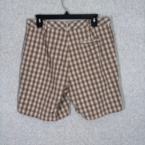 Gap Bermuda Shorts 8 Tan Plaid Khaki Chino Cotton Golf Grandpa Hiking GORP Thin - Picture 7 of 9